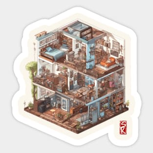 Isometric House Sticker